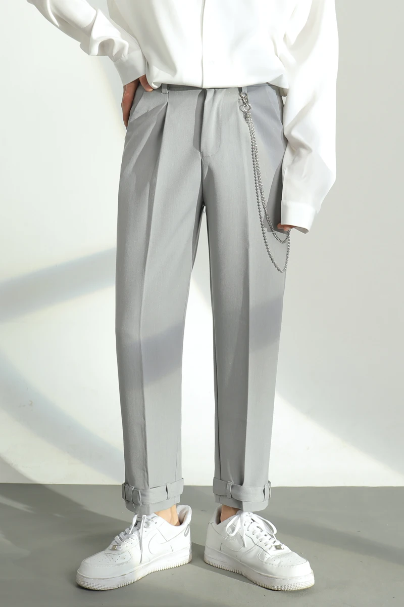 

Men Solid Colors Pants Business Casual Straight Formal Trousers 2021 Social Pantalon Homme Classique High Quality Male Clothing