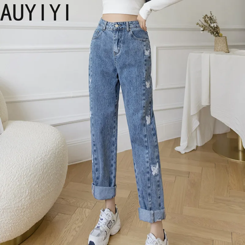 

Woman Jeans High Waist Clothes Wide Leg Denim Clothing Blue Streetwear Vintage Quality 2021 Fashion Harajuku Straight Pants