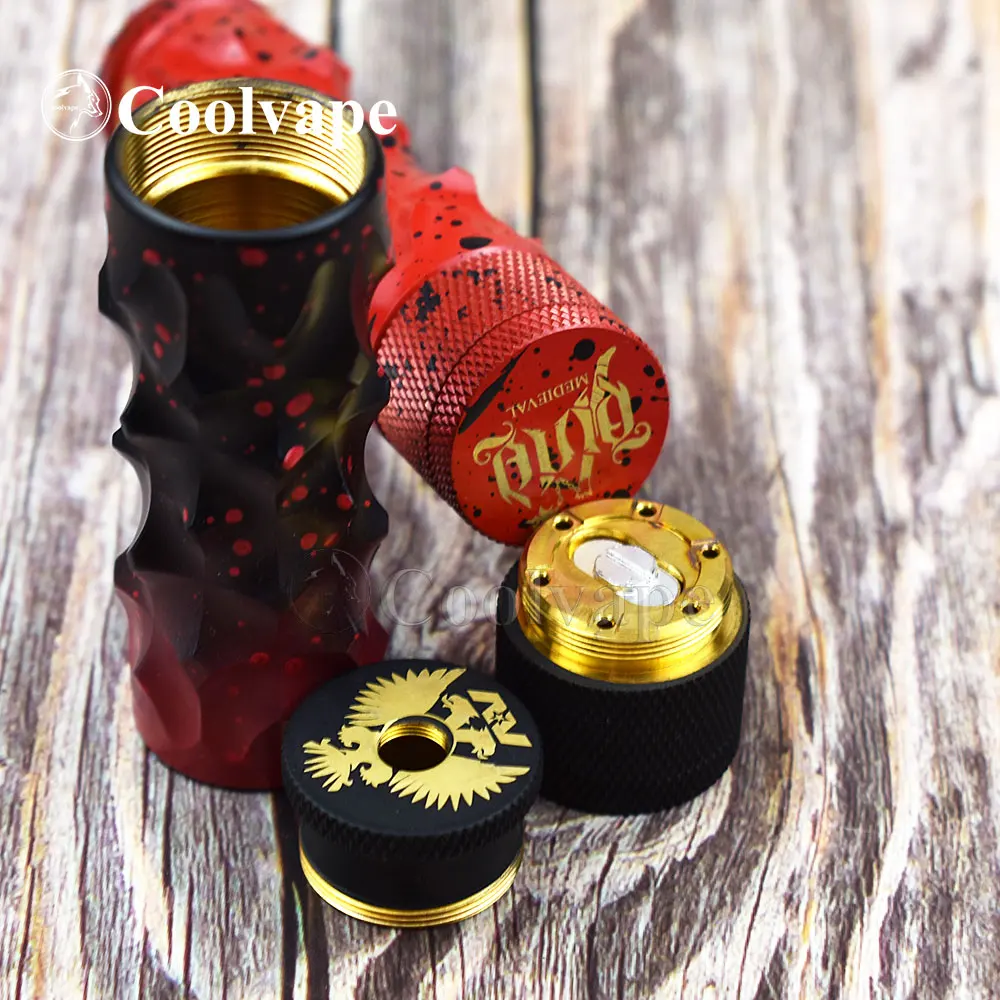 

coolvape AV Medieval Gyres Mod with SILENCER RDA 18650 Brass Material Mechanical Mod vape mod fit 510 rda vape vs sob mod kit