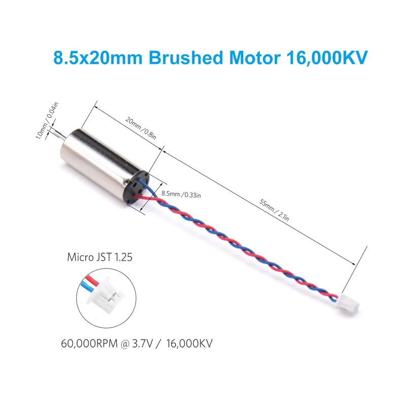 BETAFPV 85*20 мм Двигатель 16000KV ЩЕТОЧНЫЕ двигатели CW CCW с разъемом JST 1 25 для рамы Micro Whoop