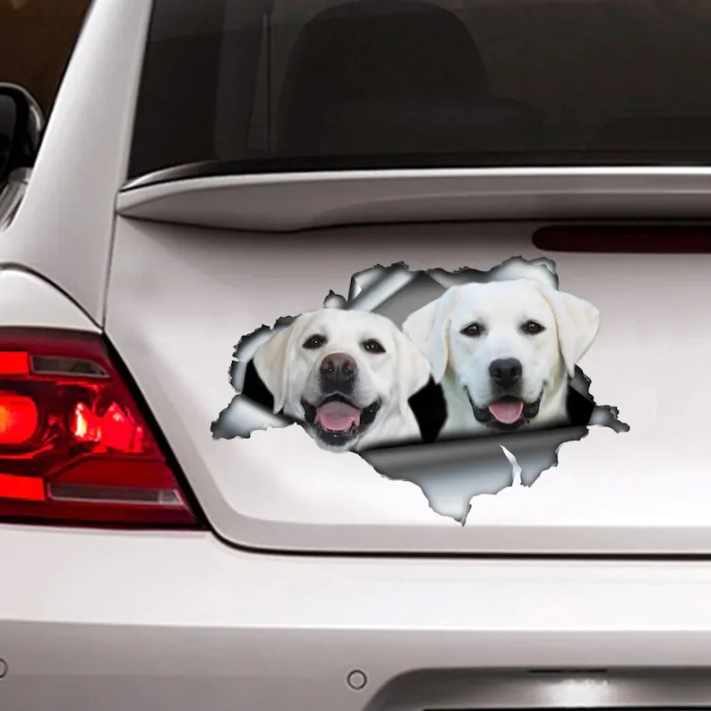 

White Labs car decal, dog car decal, lab decal, car decoration, Labrador sticker, pet decal