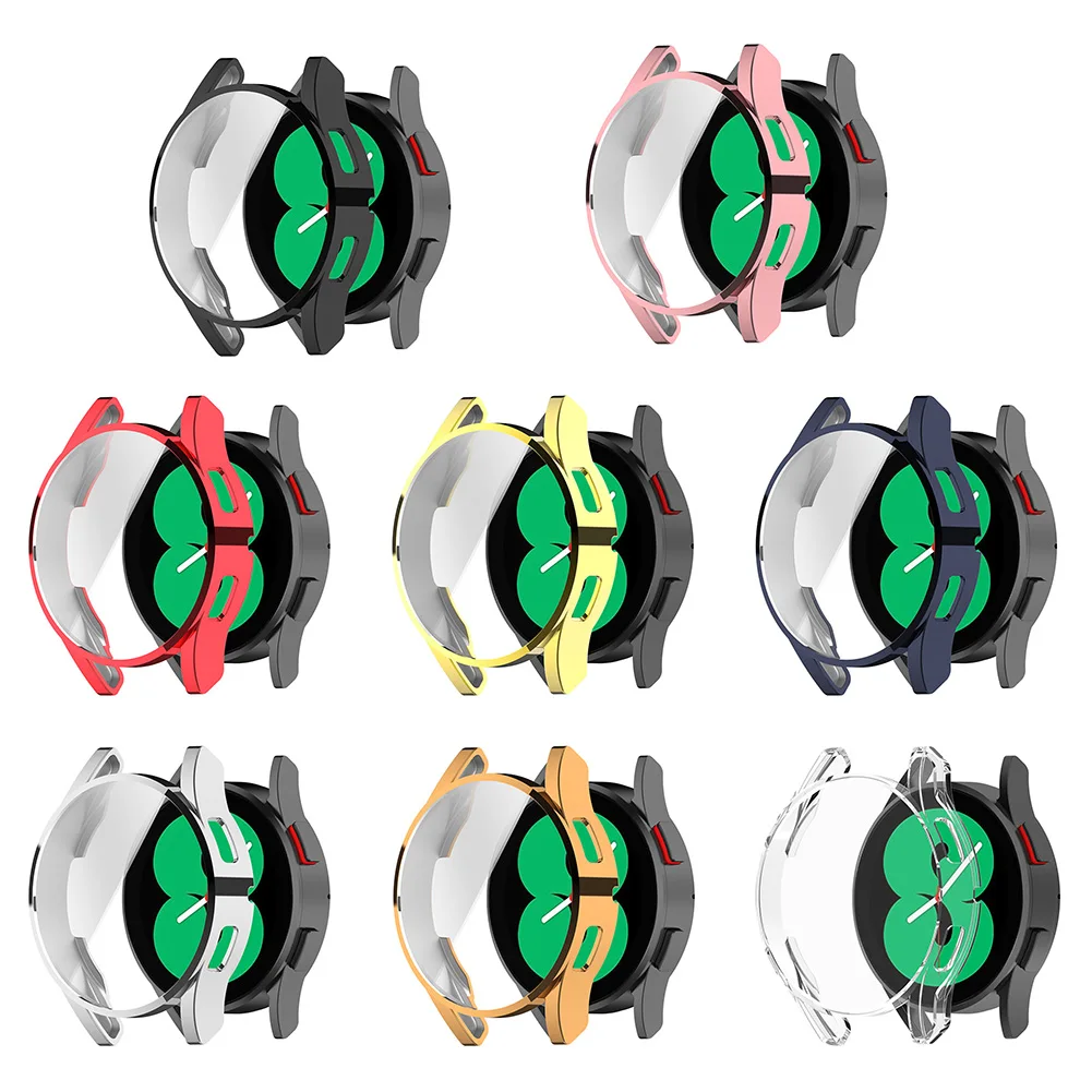 

Защитный чехол на весь экран для смарт-часов из ТПУ, мягкий пластиковый корпус, гальванический защитный чехол для Samsung Galaxy Watch 4 44/40 мм