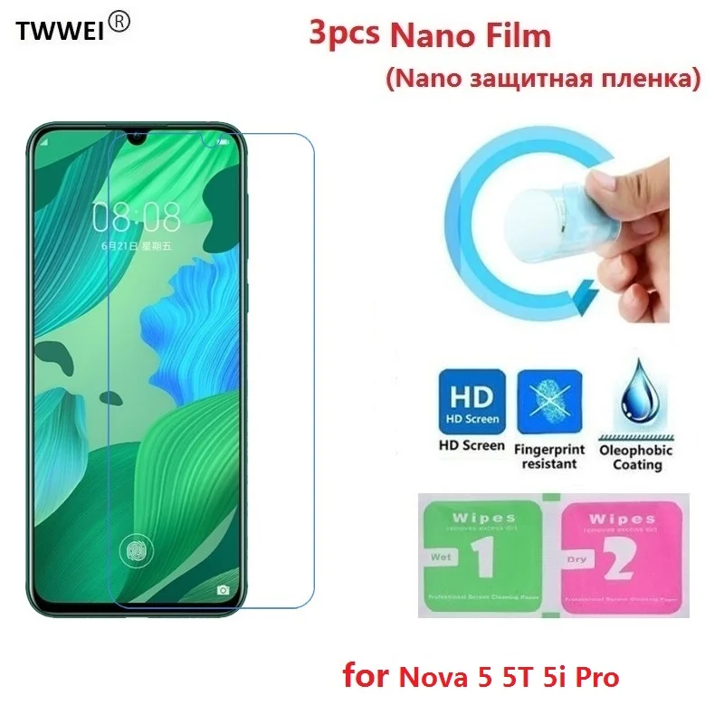 

3x Nano Soft Film Screen Protector For Huawei Nova 5 5i 5T Pro Phone Cover Film On Nova 5 5i 5T Pro Not Glass