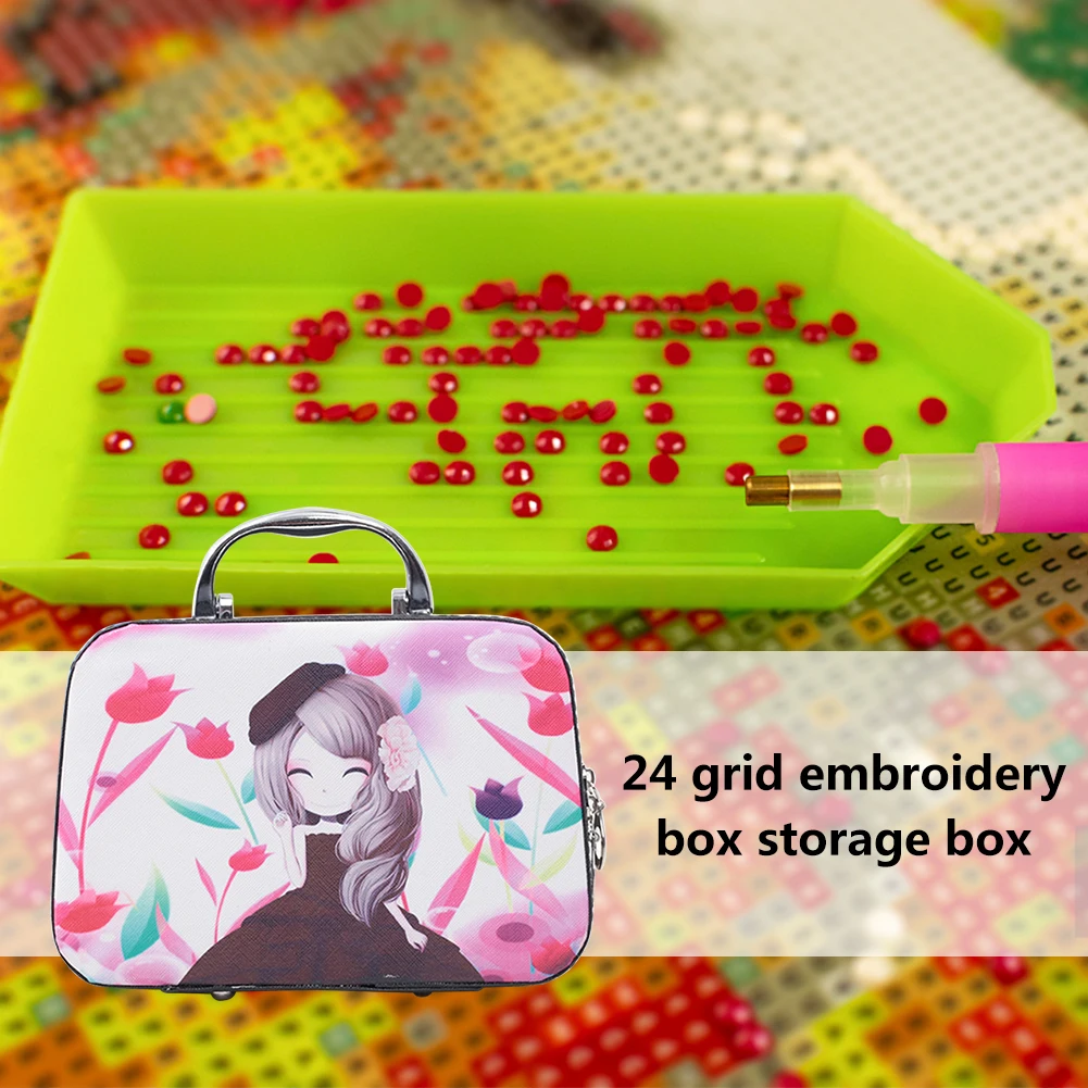 

Large Capacity Embroidery Storage Boxes Beads Diamond Painting Containers Rhinestones Tools for Carrying Painting