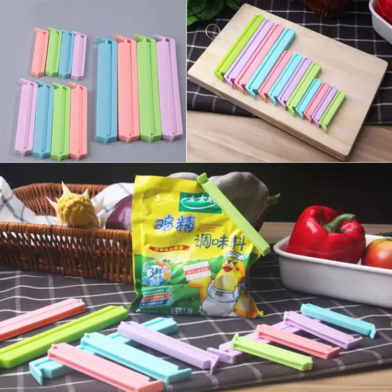 

12x Kitchen Plastic Storage Food Snack Seal Sealing Bag Clips Sealer Clamp S,M,L