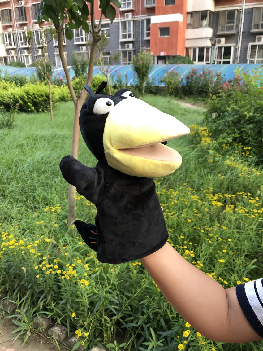 Funny Evil crow Glove Crow Plush Hand Puppets Soft Stuffed Cartoon Story Telling Learning Accompany Toy Kids Birthday Gift | Игрушки и