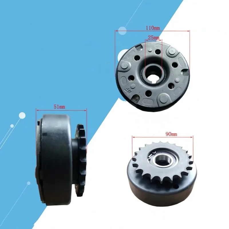 

5KW CENTRIFUGAL AUTO. CLUTCH 21T 25MM CHAIN 428 POWDER METALLURGY FOR HONDA GX390 GX420 389CC 13 ~ 15HP GO KART SNOWBLOWER ATV