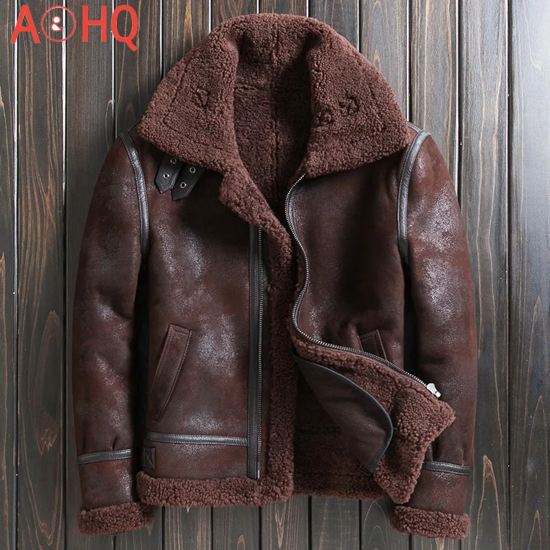 

Winter Jacket Men Parka Genuine Sheepskin Leather Jackets Real Sheep Shearling Coat Thick Clothes Veste Homme LXR1071