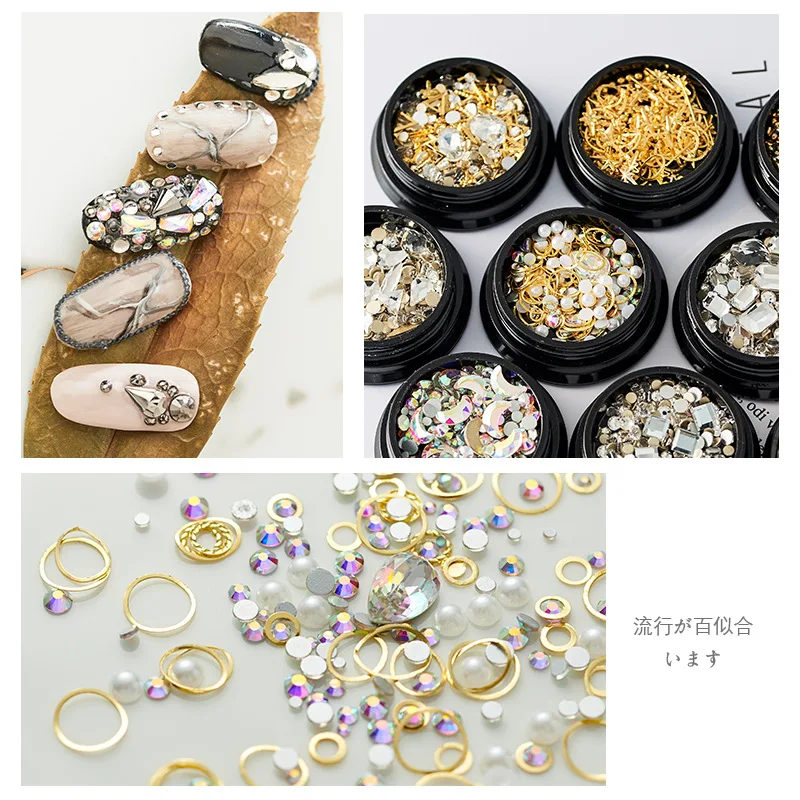 Смешанные 3D AB Стразы акриловые ногти украшения DIY Кристалл ногтевого дизайна