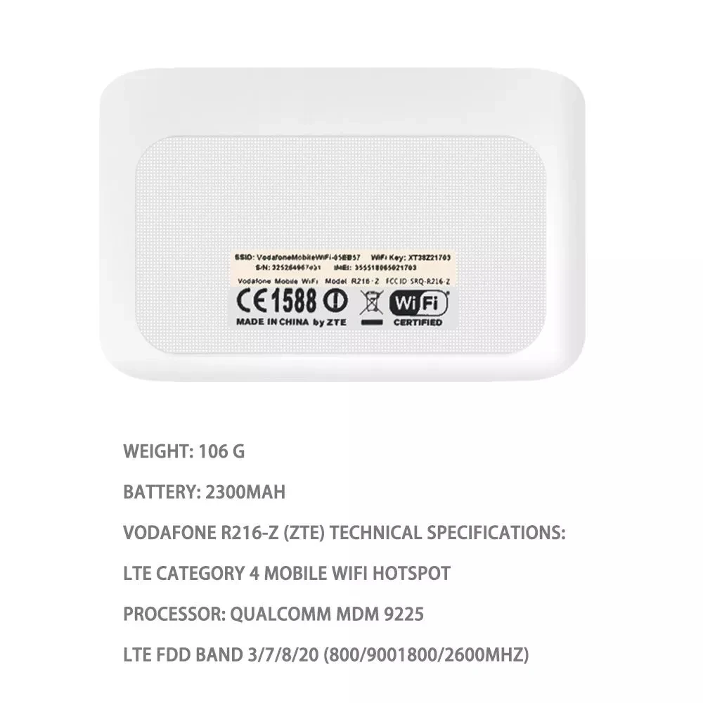 Карманный беспроводной Wi-Fi роутер Vodafone R216 (с антенной) pk Huawei E5573 E5577 E5372 ZTE MF910 |