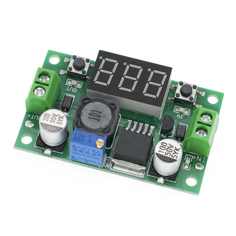 LM2596 BUCK 3A DC-DC Регулируемый понижающий модуль питания+ красный светодиодный вольтметр LM2596S-ADJ 4-40 В до 3,3 В/5 В/9 В/12 В/24 В