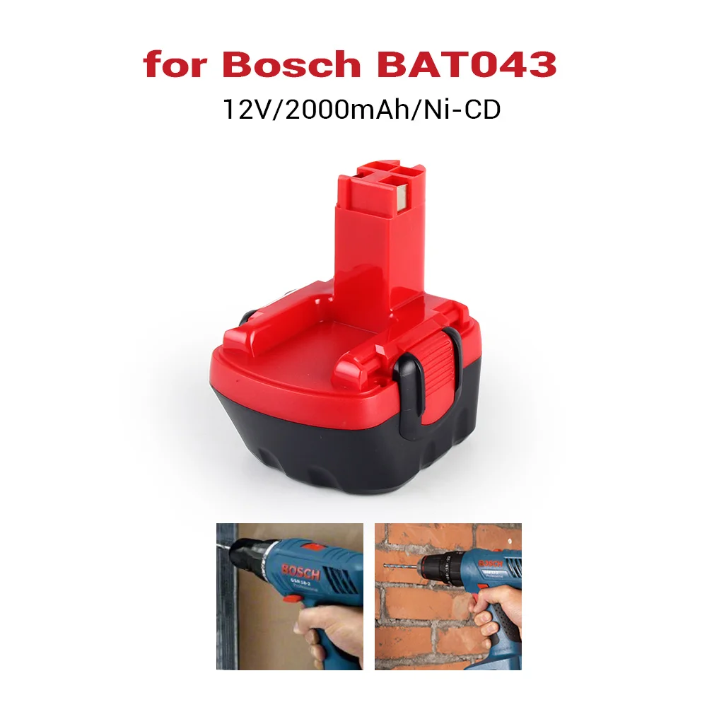 12 V 2000mAh Ni CD Батарея для Bosch дрель GSR VE 2 GSB PSB BAT043 BAT045 BTA120 26073 35430|Перезаряжаемые