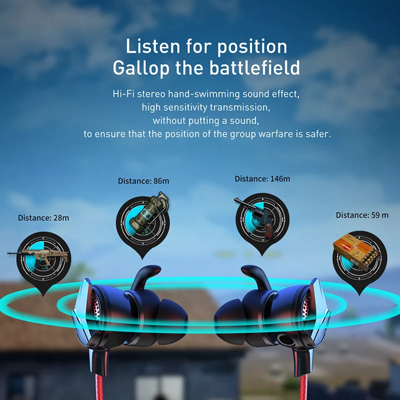 Baseus игровой In Ear Наушники для Pubg контроллер GAMO 15 3D стерео наушники мобильного pubg