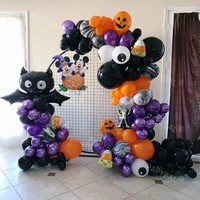 136pcs halloween theme party balloons set decorations diy arch garland kit kids gifts pumpkin foil ballon background decors