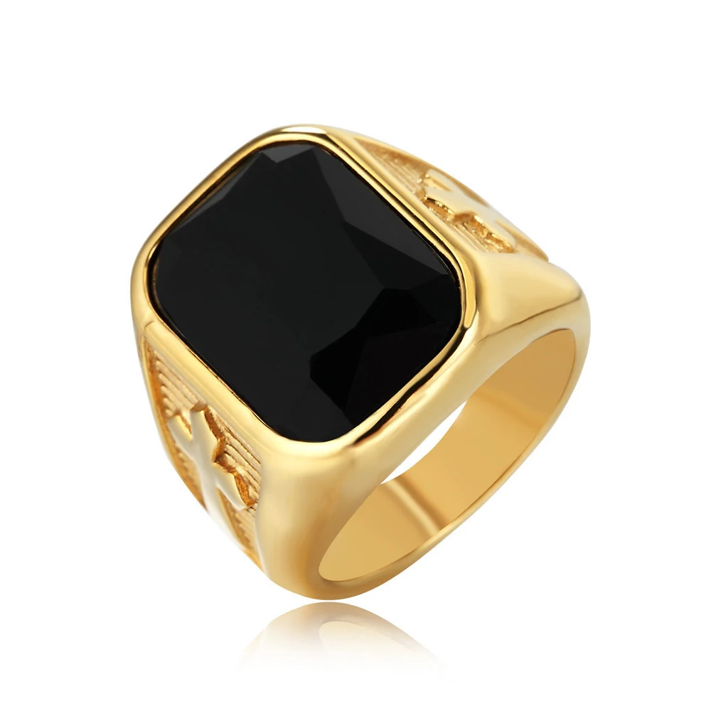 Кольцо мужское из титановой стали в стиле рыцарь