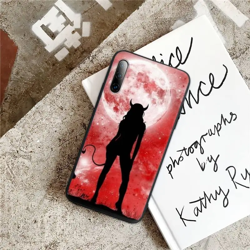 

Sexy Devil Woman Black Matte Phone Cover For Samsung J4 J6 J5 J7 2016 Note 5 8 9 10 Lite Plus 20 Ultra Case