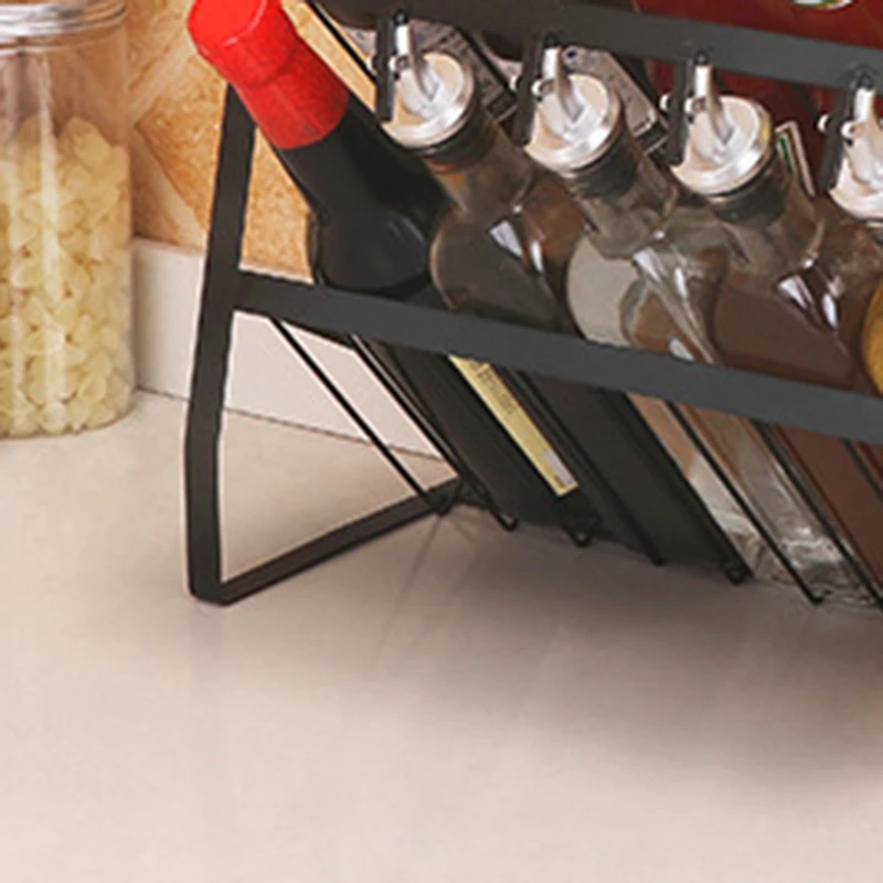

3 Layers Kitchen Spice Rack 304 Stainless Steel Countertop Spice Jars Bottle Shelf Kitchen Organizer Shelf Storage Holder Black