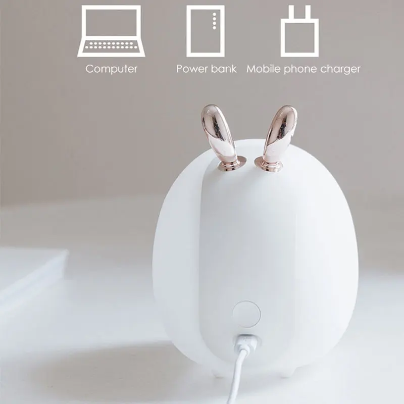 

Dimmable LED Night Light Silicone Animal Cartoon Lamp USB Rechargeable for Children Kids Baby Gift Bedside Bedroom Living Room