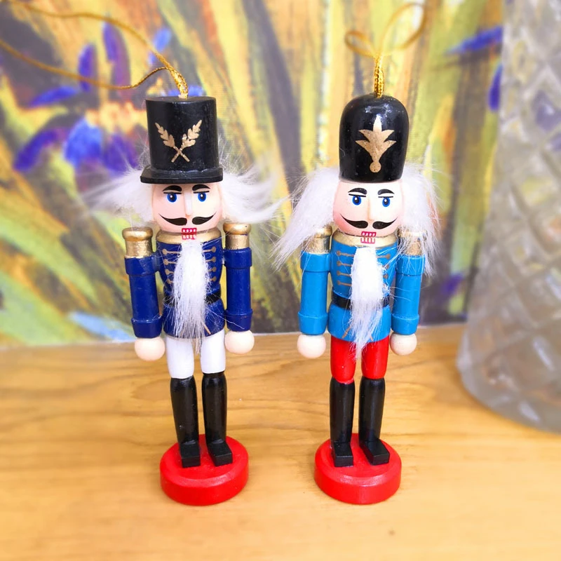 6Pcs/set Christmas Doll Soldier Wood Decoration Made Nutcracker Puppet Desktop Pendants Ornaments For Xmas Tree Party New Year | Дом и сад