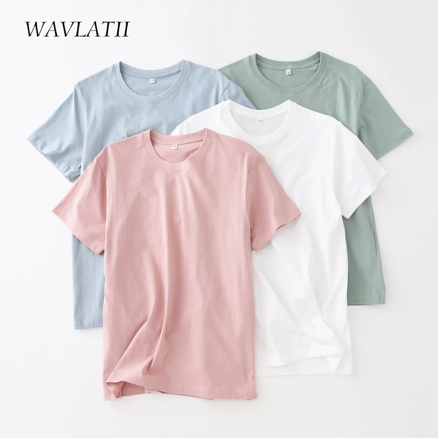 

FAKUNTN Women New Cotton T shirts Female Soft White Black Tees Lady Plus Size Basic Tops for Summer WT2102