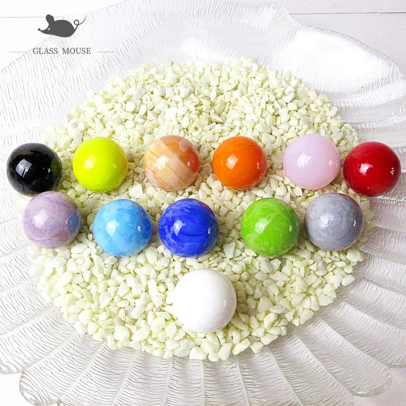 Однотонные Стеклянные шарики-мраморы 22 мм шармы аксессуары для домашнего декора
