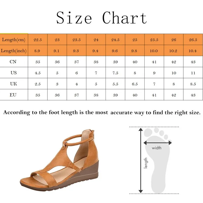 

Women Summer Sandals Mid Heels Wedges Shoes Woman Vintage PU Leather Plus Size Gladiator Sandalias Mujer Sapato Feminino