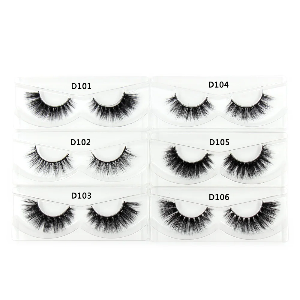 100 пар/лот накладные ресницы 3D норковые с лотком без коробки ручной работы макияж