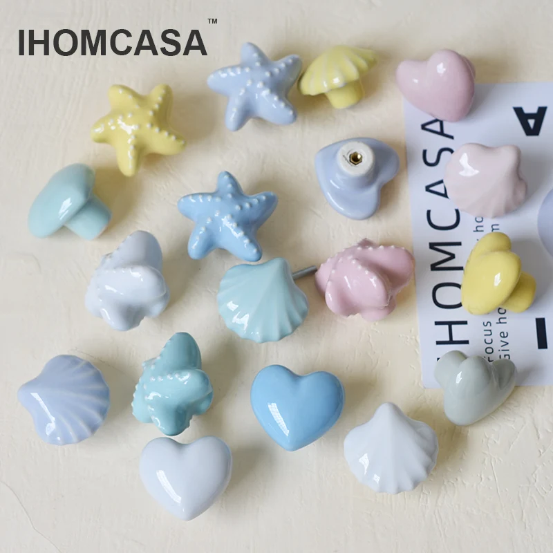 Керамическая ручка IHOMCASA в форме сердца мебель для детской комнаты фурнитура