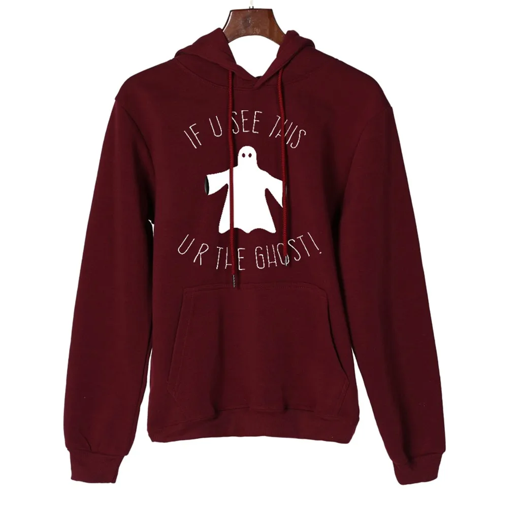 

Halloween Hoodie Women Halloween Ghost Printed Hooded Sweatshirt Long Sleeve Top Pullover Sweatshirt Plus Size Hoodies Female 0
