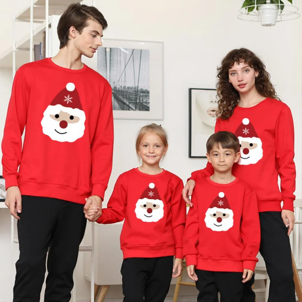 

Christmas Parent-child Wear Instagramable Family Matching Outfits Holiday Celebration Long-sleeved Round Neck Casual Sweatshirt