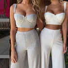Женский костюм-двойка с широкими штанинами, на весну и лето, 2020