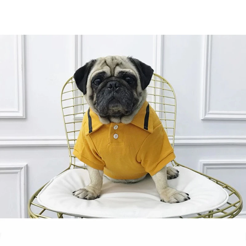 Модная летняя футболка поло с французским бульдогом жилет пальто одежда для