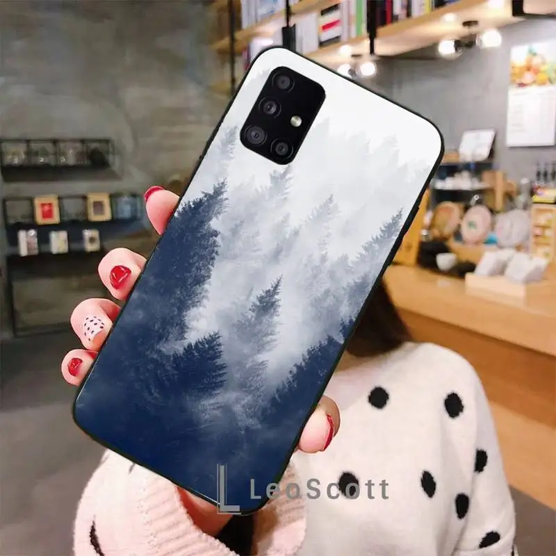 

White Mountain Pine Tree Forest Mountain Phone Cases For Samsung A50 A51 A71 A31 A21S S8 S9 S10 S20 S21 Plus Fe Ultra 4G 5G