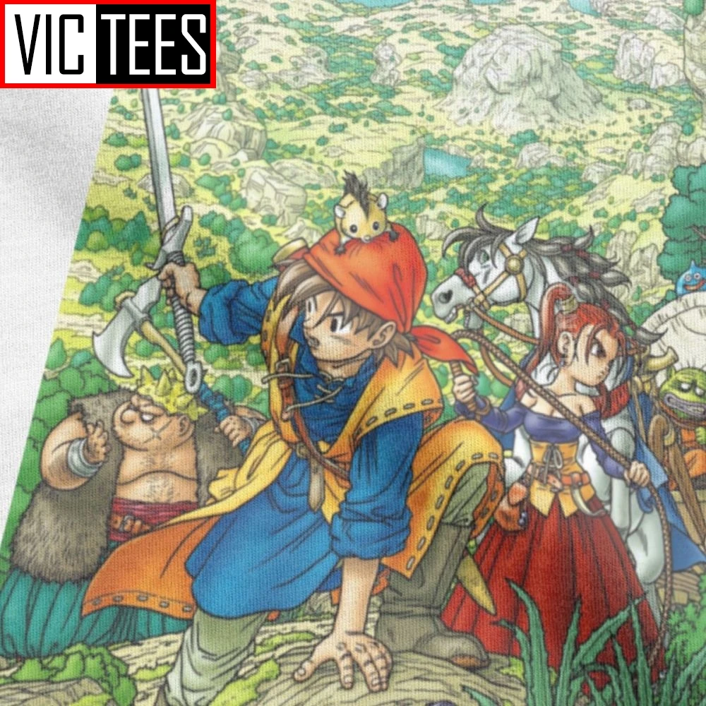 Мужская футболка Dragon Quest из 100 хлопка с круглым вырезом и надписью Xi ролевая игра