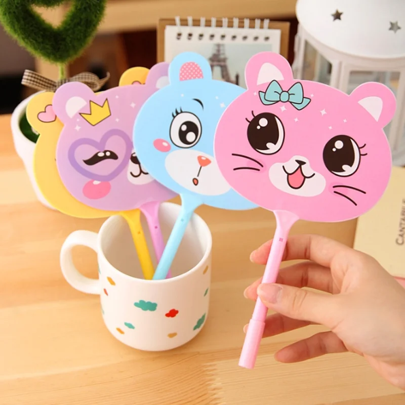 Новые милые животные в форме вентилятора креативная шариковая ручка мультяшная