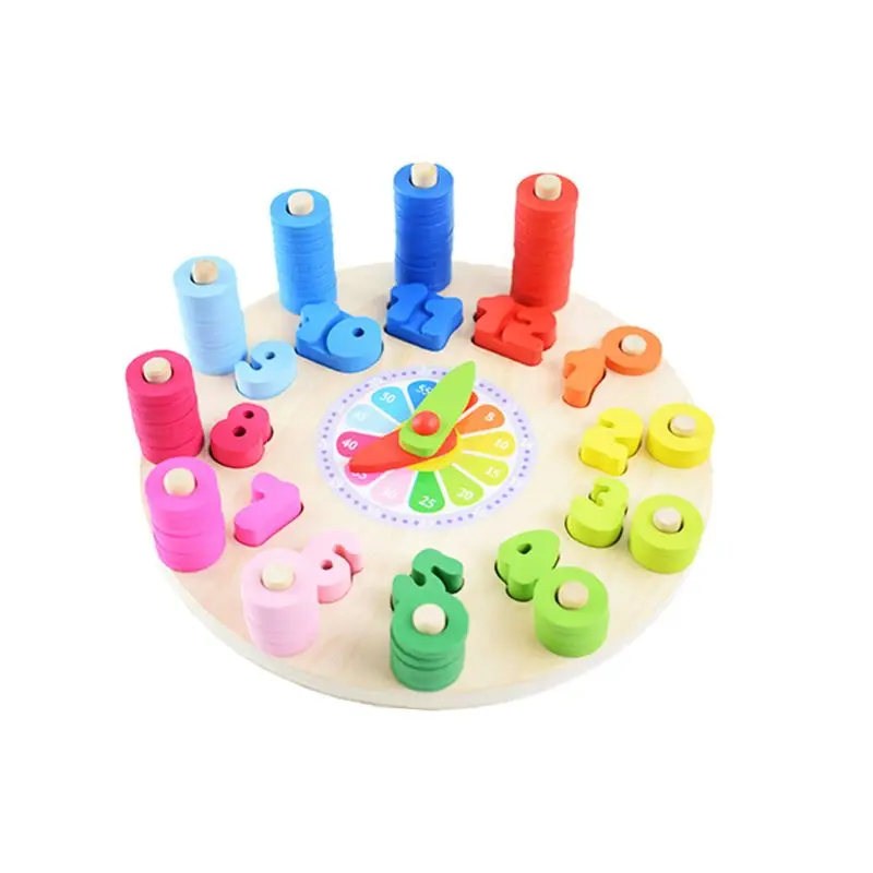 

Preschool Baby Toys Early Education Teaching Aids Math Toy Children Kids Wooden Digital Clock Count Geometric Shape Matching