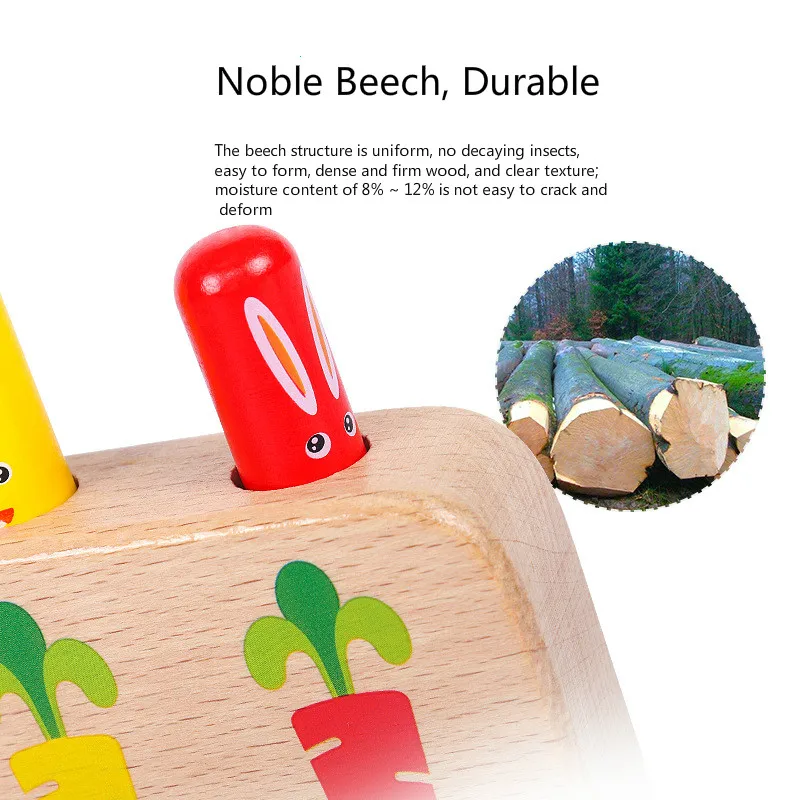 Новый Кролик прыгающая палка игрушка деревянные игрушки дети Обучающие раннее