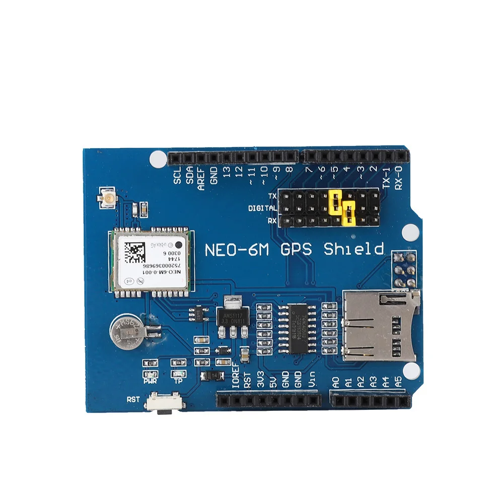 

Модуль GPS Shield с безопасным слотом для цифровой карты памяти + антенны