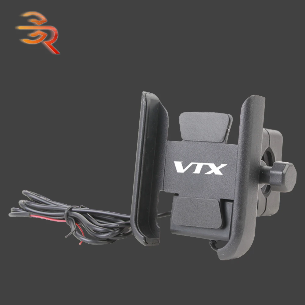 Soporte de teléfono móvil para motocicleta con cargador USB para Honda VTX1800 VTX 1800 VTX1800C VTX1800R VTX1800S VTX1800T VTX1800N VTX1800F