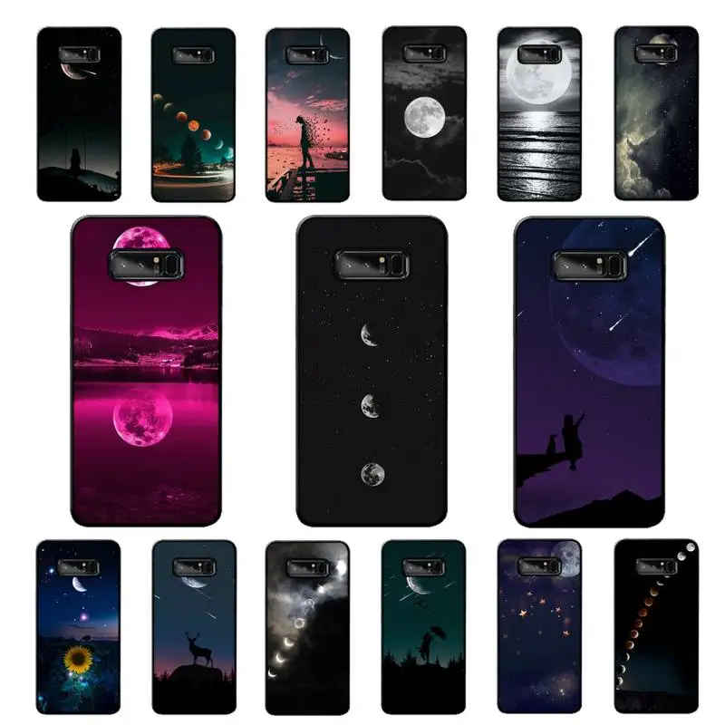 

Yinuoda with white moon stars space astronaut Phone Case for Samsung Note 5 7 8 9 10 20 pro plus lite ultra A21 12 02