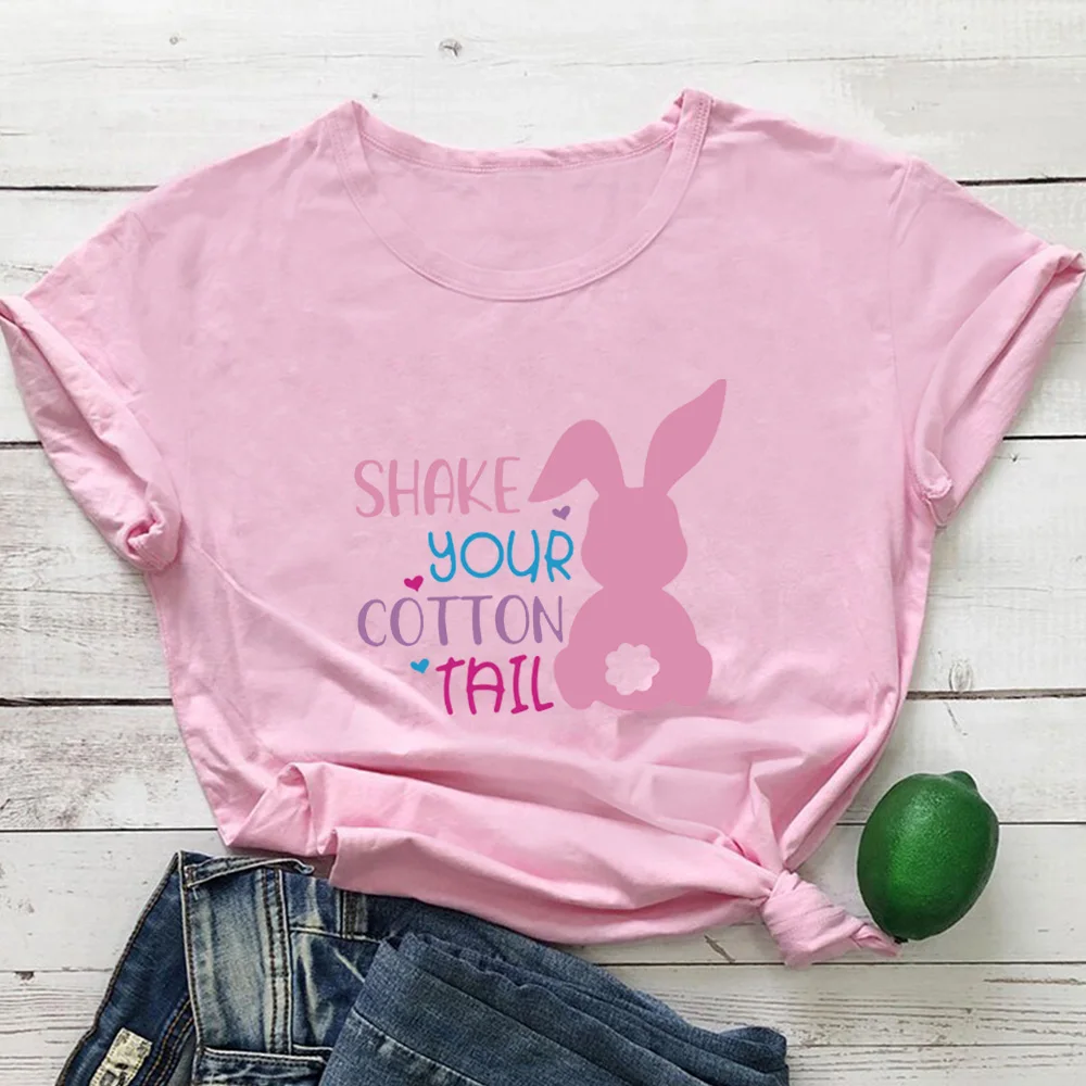 Футболка женская хлопковая с надписью SHAKE YOUR TAIL | Женская одежда