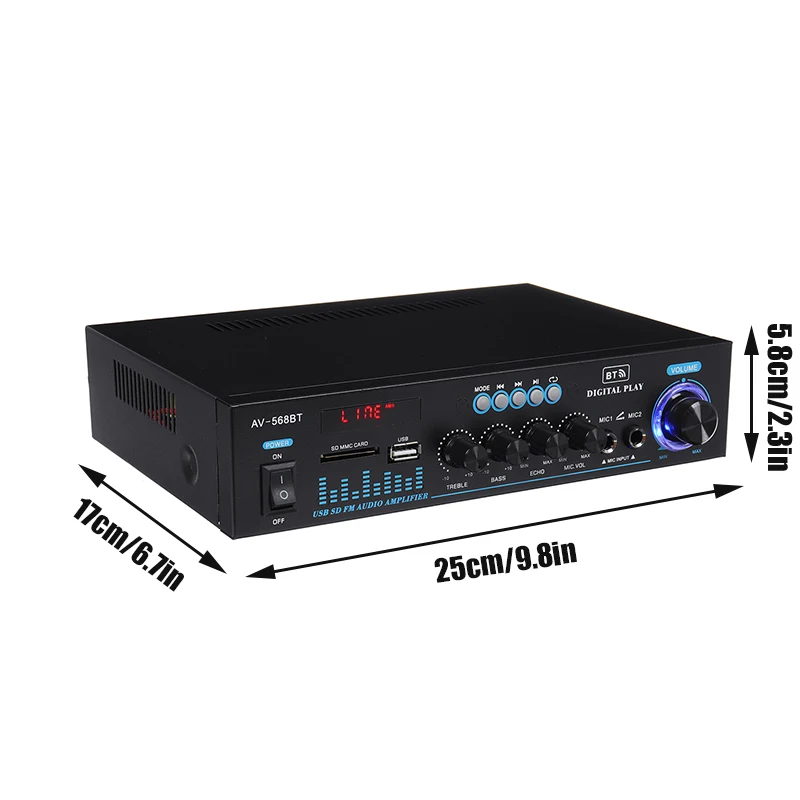 

1000W 220V bluetooth Audio Power Amplifier Home Theater Amplifiers Amplificador Audio Hifi Amplifier Subwoofer Speakers FM USB