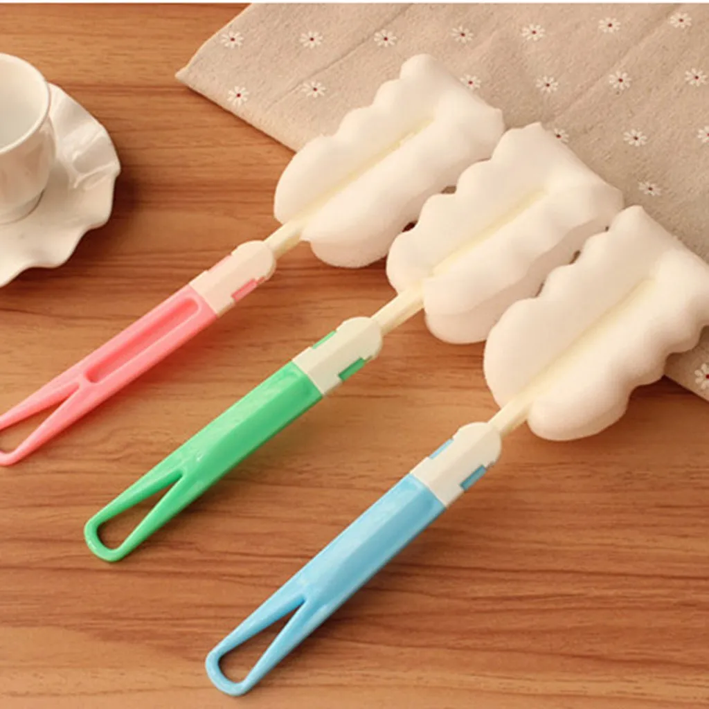 

22cm Random Color Sponge Tea Bottle Cleaner Brush Milk Feeding Glass Cup Scrubber Washing Brushes cleaning brush