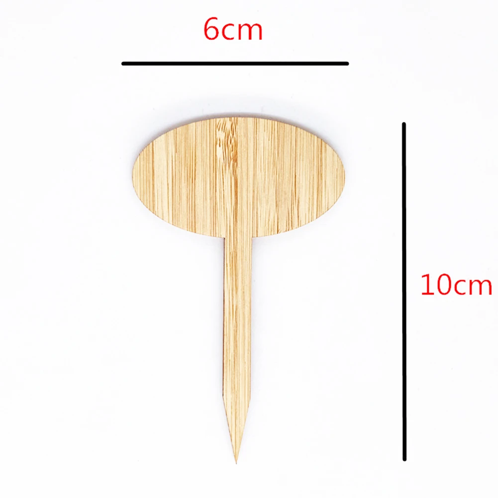 

50Pcs Bamboo Heart Oval Vegetables Plant Labels Tags Garden Nursery Pots Markers