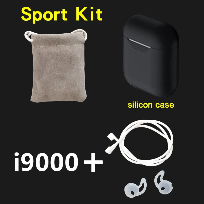 i9000 kits black I9000 TWS Беспроводной Bluetooth гарнитуры TWS i10000 pk H1 чип i200 i500 i9000 для всех iPhone и Android TWS i9000 - Цвет: i9000 kits black