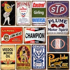 Металлический постер с львом, тигром, мотором, маслом, винтажные жестяные знаки для паба, бара, гаража, автозаправочной станции, декоративные железные пластины, настенные наклейки YJ100