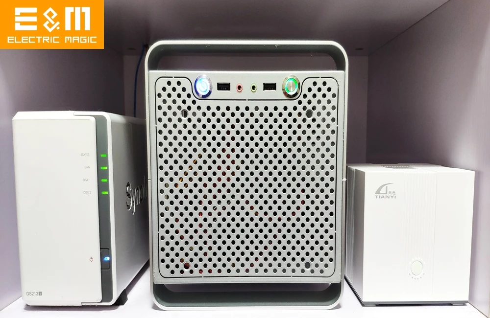 14L боковая прозрачная Башня Чехол Для Mini ITX Synology NAS сервер HTPC A4 алюминиевый сплав