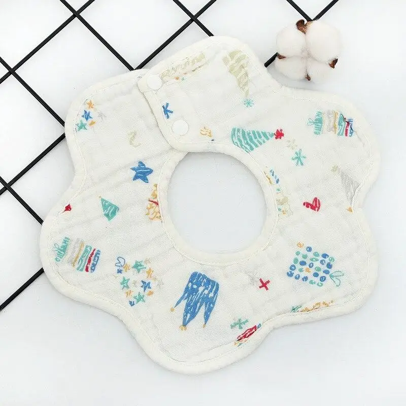 

Newborn Baby Cotton Bibs Rotating Cartoon Bibs Burp Cloths Print Saliva Towel Baby Boys Girls Feeding Apron Children Bandana
