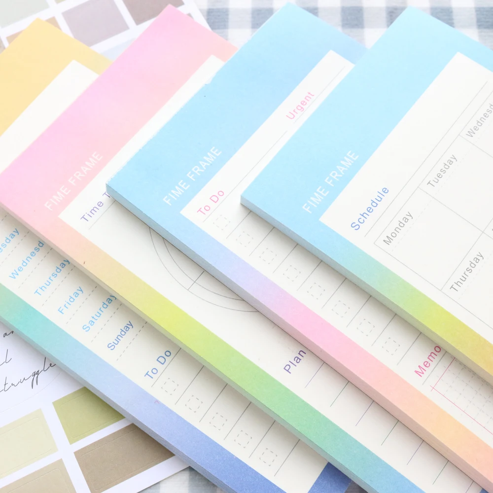 Domikee 2021 New cute undated planner notepad school student time agenda memo pad: weekly monthly daily list | Канцтовары для офиса