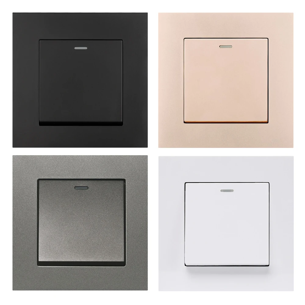 Панель из ПК в простом стиле 1 клавиша 2-сторонний переключатель света настенный